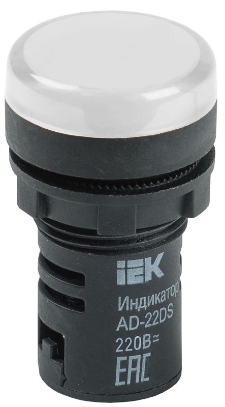 Лампа светосигнальная AD22DS d22мм 230В AC бел. KARAT IEK BLS10-ADDS-230-K01