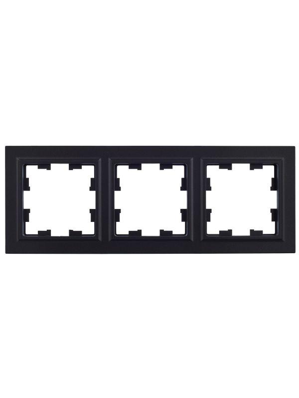 Рамка 3-м BRITE РУ-3-БрЧ черн. IEK BR-M32-K02