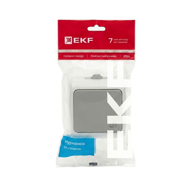 Кнопка звонка 1-кл. ОП Мурманск 10А IP54 сер. EKF EFZ10-026-30-54
