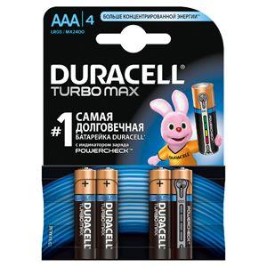 Элемент питания алкалиновый AAA/LR03/MX2400 Turbo Max BP-4 (блист.4шт) Duracell Б0014051