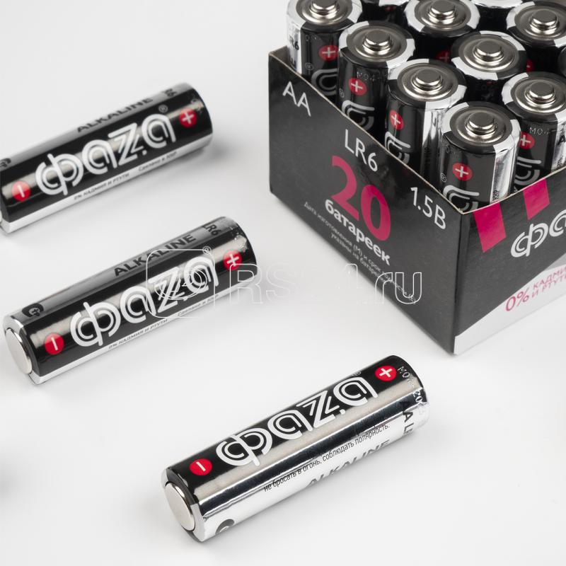 Элемент питания алкалиновый AA/LR6 1.5В Alkaline Pack-20 (уп.20шт) ФАZА 5028098