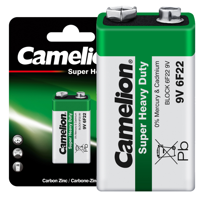 Элемент питания солевой "крона" 6F22 BL-1 (блист.1шт) Camelion 1672 Элемент питания солевой "крона" 6F22 BL-1 (блист.1шт) Camelion 1672