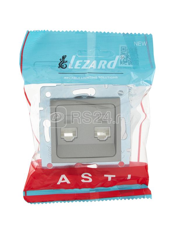 Розетка компьютерная 2-м СП ASTI IP20 RJ45 механизм платина. LEZARD 7081-3588-141