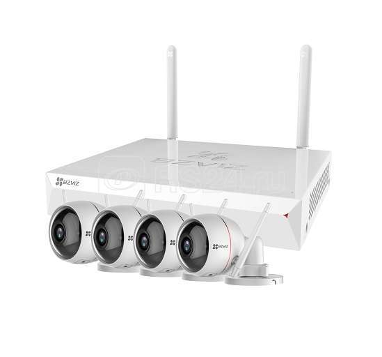 Комплект EZWireLessKit 4CH ((Видеорегистратор NVR + 4Камеры-IP Husky Air 1080p (2.8мм)) EZVIZ 00-00002202
