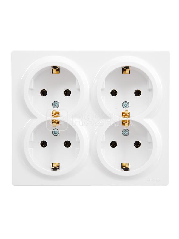Розетка 4-мест. с заземл. LETO закрытый корпус ПБТ бел. LEZARD 752-0200-127BDP