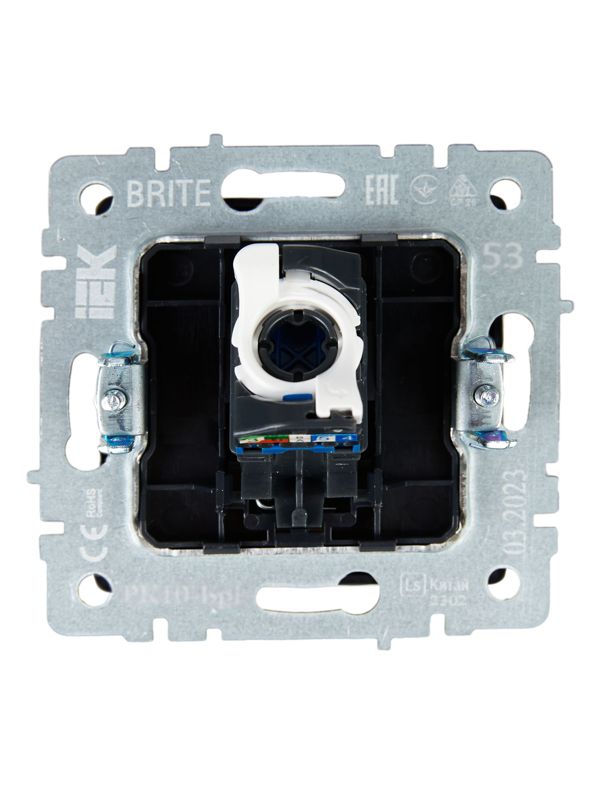 Розетка компьютерная СП RJ45 кат.5E BRITE РК10-БрГ механизм графит IEK BR-K10-1-K53