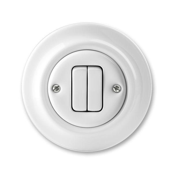 Выключатель кнопочный 2-кл. Decento бел. фарфор ABB 2CHK598734C4300