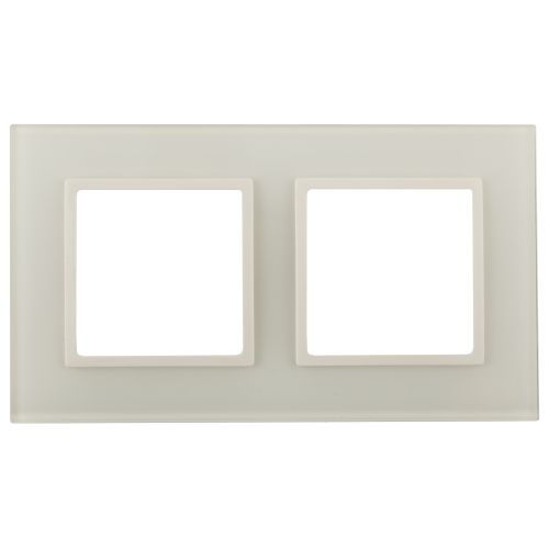 Рамка 2-м 14-5102-02 стекло Elegance сл. кость+сл. кость ЭРА Б0034489