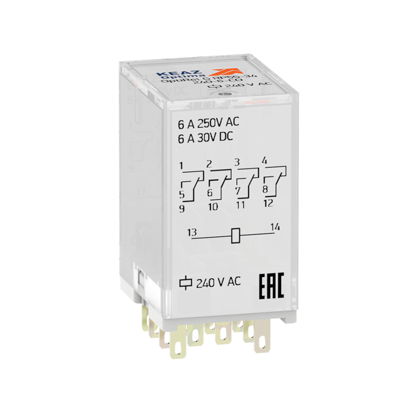 Реле промежуточное OptiRel G RP55-34-220D-6-CO/I КЭАЗ 281139