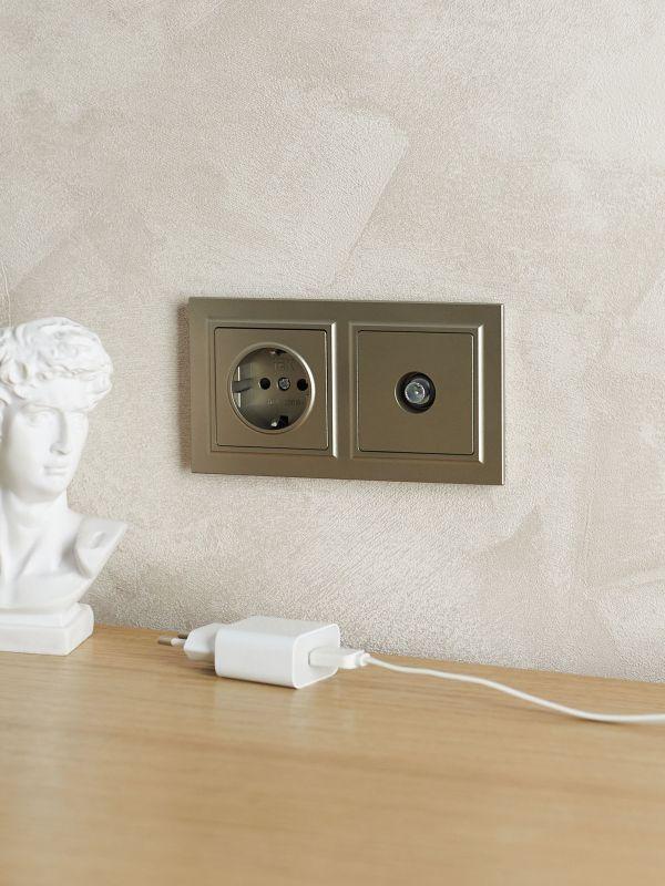 Рамка 2-м BRITE РУ-2-БрШ шампань IEK BR-M22-K37