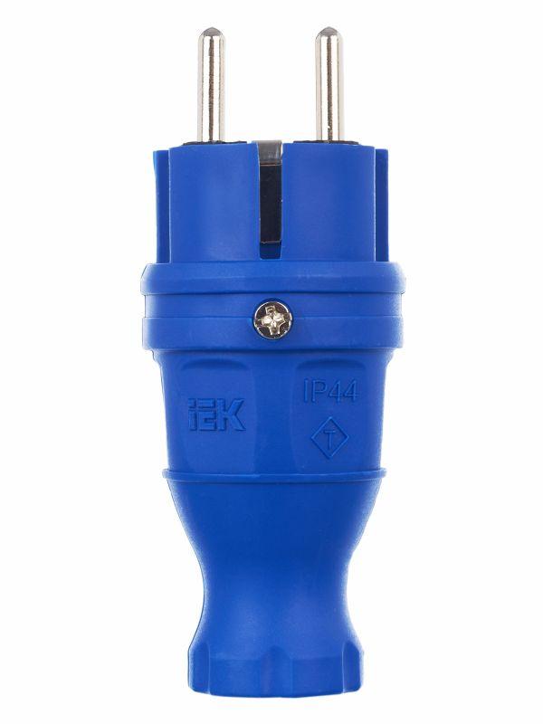 Вилка прямая ОМЕГА ВБп3-1-0м IP44 каучук син. IEK PKR01-016-2-K07