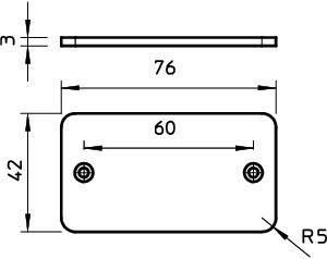 Крышка коробки для настенньх свет. 76х42х3 UW AD OBO 2003218