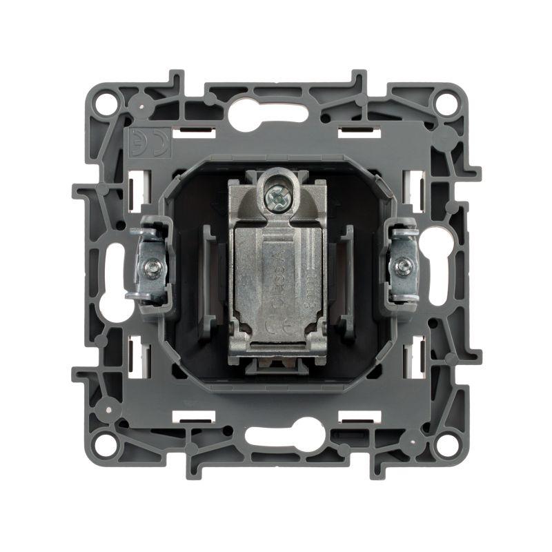 Розетка телевизионная TV СП Etika 2дБ 0-2400МГц с топологией "звезда" механизм бел. IEK 672251