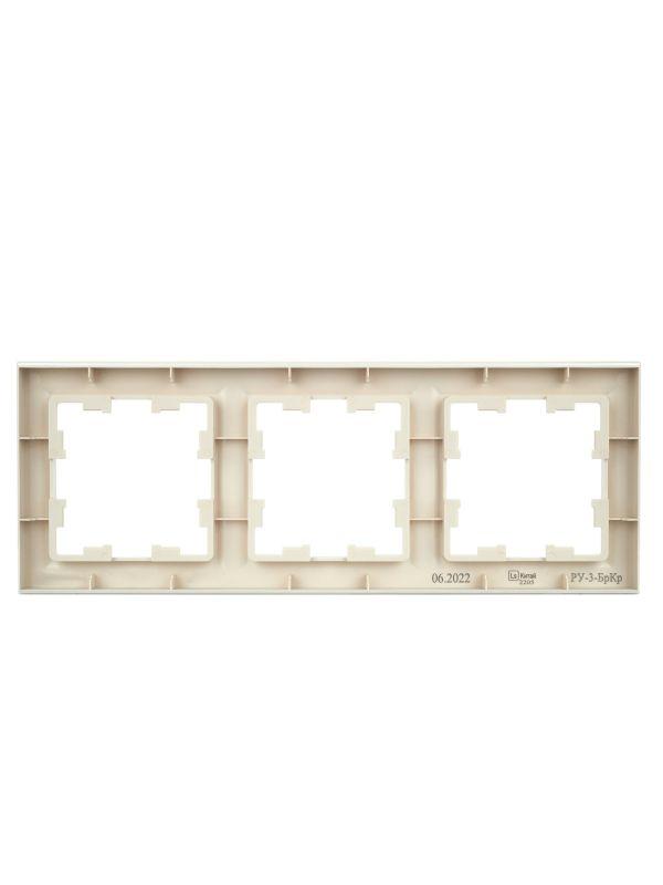 Рамка 3-м BRITE РУ-3-БрКр беж. IEK BR-M32-K10
