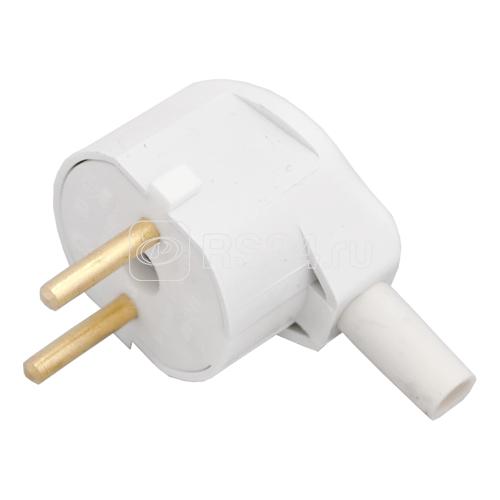 Вилка электрическая угловая без заземл. 6А 250В IP20 АБС-пластик бел. Bylectrica В6-241