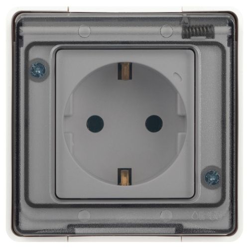 Розетка Эксперт 11-2501-01 2P+E IP55 16А-250В ОУ бел. Эра Б0063294