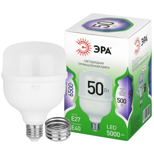 Лампа светодиодная GREEN LINE POWER T100-50W-865-E27/E40 GL 50Вт колокол 6500К свет холод. E27/E40 Эра Б0067036