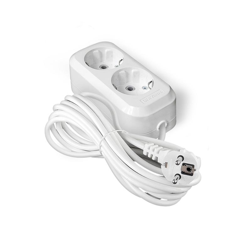 Удлинитель 2х5м с заземл. 13А IP20 Е-302 ПВС 3х1 АБС-пластик UNIVersal 9631974