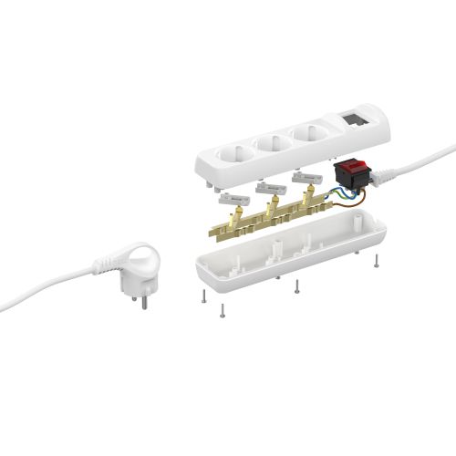 Удлинитель 3х5м с заземл. 10А IP20 UX-3es-5m ПВС 3х0.75 с выкл. Эра Б0035755