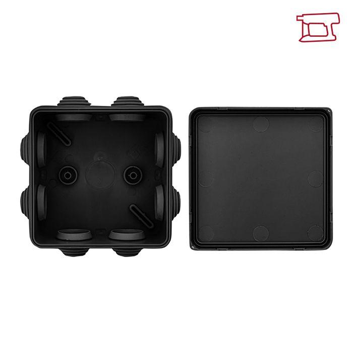 Коробка распаячная КМР-030-031 с крышкой наружная 85х85х40 8 мембранных вводов IP55 черн. EKF plc-kmr2-030-031-b