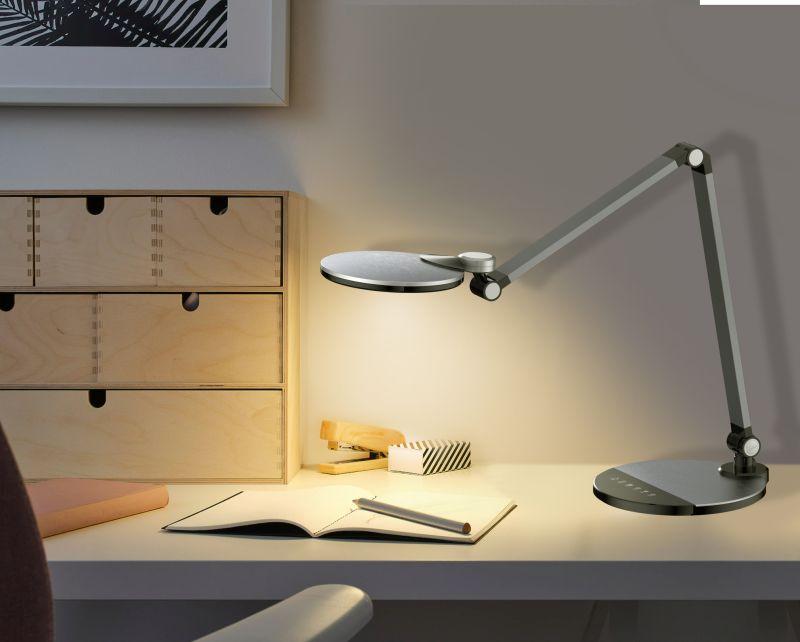 Светильник настольный KD-865 C48 LED 10Вт 230В 600лм сенс.рег.ярк и цвет.темп. черн.металлик Camelion 13403