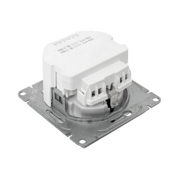 Розетка СП Эпика 16А с 2 USB-C с заземл. защ. шторки механизм алюм. EKF UP1-SOA-111-2USBC