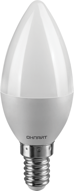 Лампа светодиодная 71 632 OLL-C37-8-230-2.7K-E14-FR 8Вт свеча 2700К тепл. бел. E14 800лм 176-264В ОНЛАЙТ 71632