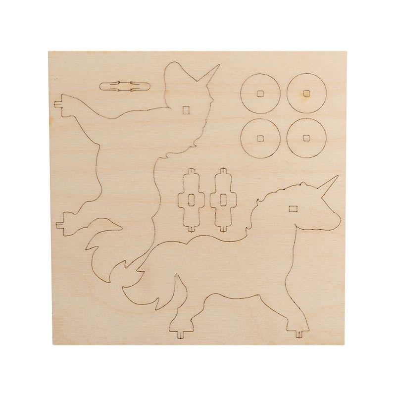 Доска для выжигания "Единорог на колесиках" 3D модель пакет Rexant 12-0935