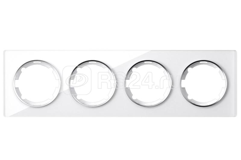 Рамка 4-м Garda горизонт. стеклянная бел. 2E52401300 OneKeyElectro 2234927