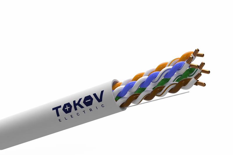 Кабель витая пара U/UTP 4х2х24AWG(0.51мм) кат.5E LSZH TOKOV PRO Fluke tested (м) TOKOV ELECTRIC TKP-C06-U42-5E-305-LSZH