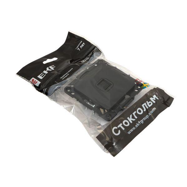 Розетка компьютерная 1-м Стокгольм RJ45 механизм черн. PROxima EKF EZK01-035-10