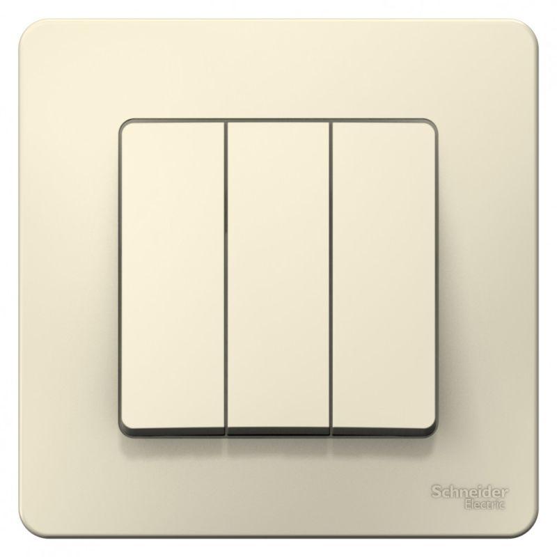 Выключатель 3-кл. СП Blanca 10А IP20 (сх. 1+1+1) 250В молочн. SE BLNVS100502