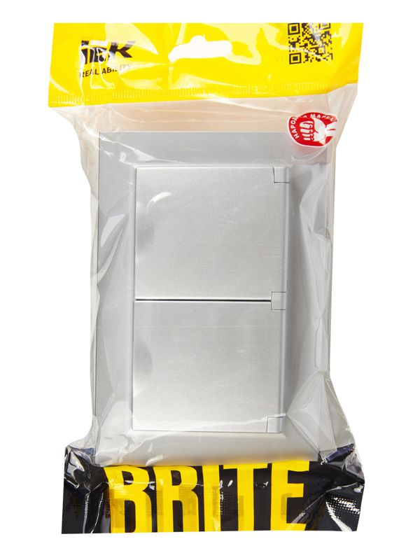Розетка 2-м СП BRITE РСбш12-3-44-БрА 16А в сборе IP44 с крышкой алюм. IEK BR-R26-16-44-K47-F