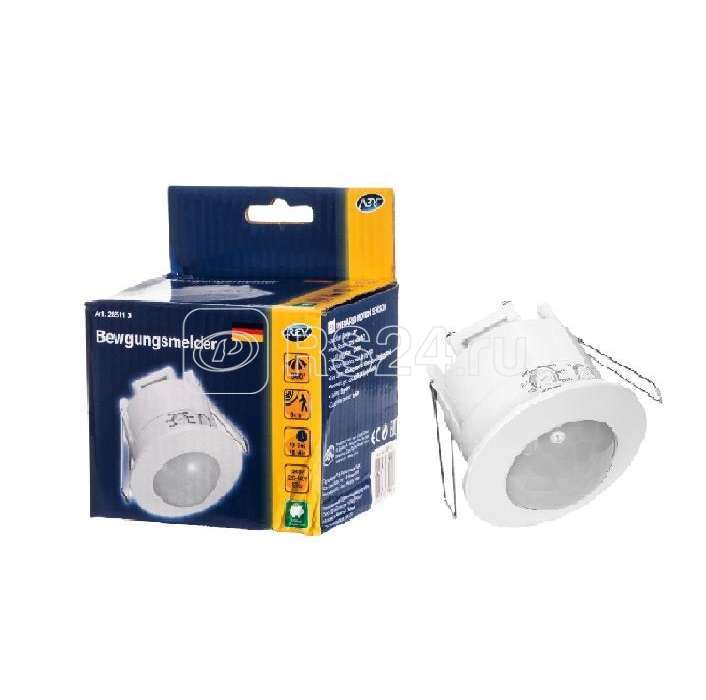 Датчик движения встраиваемый 360град. 1200Вт 6м потолоч. бел. REV 28511 3