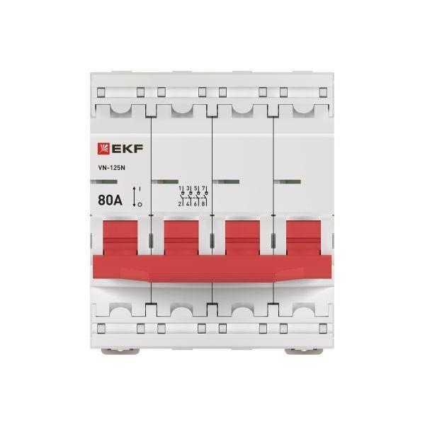 Выключатель нагрузки 4п 80А ВН-125N PROxima EKF S1254080