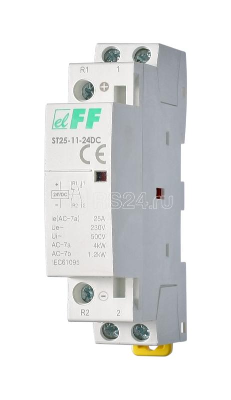 Контактор модульный ST25-11-24 DC 1НО+1НЗ 2.2Вт 1мод. монтаж на DIN-рейку F&F EA13.001.021