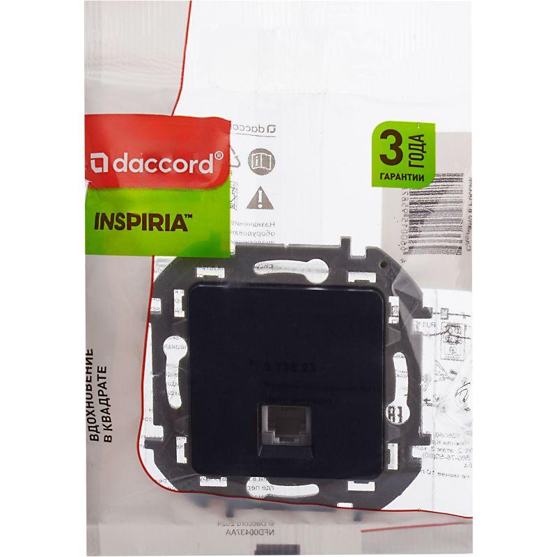 Розетка телефонная Inspiria RJ11 механизм антрацит IEK 673823