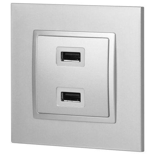 Устройство зарядное USB 14-4110-03 5В-2100мА Elegance алюм. ЭРА Б0034360