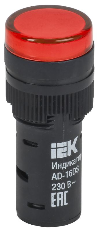 Лампа светосигнальная AD16DS d16мм 230В AC красн. KARAT IEK BLS10-ADDS-230-K04-16