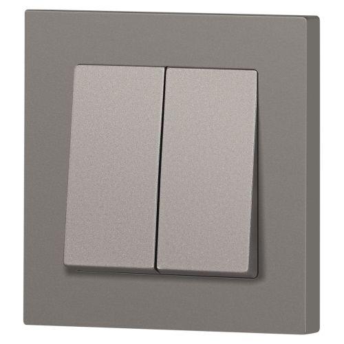 Выключатель 2-кл. СП Accent 6-104-09 10А IP20 250В AL/CU титан Intro Б0063499