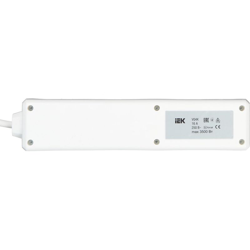 Удлинитель 4х5м с заземл. 16А IP20 У04К 2P+PE 250В 3х1 с выкл. IEK WYP10-16-04-05-ZK-N