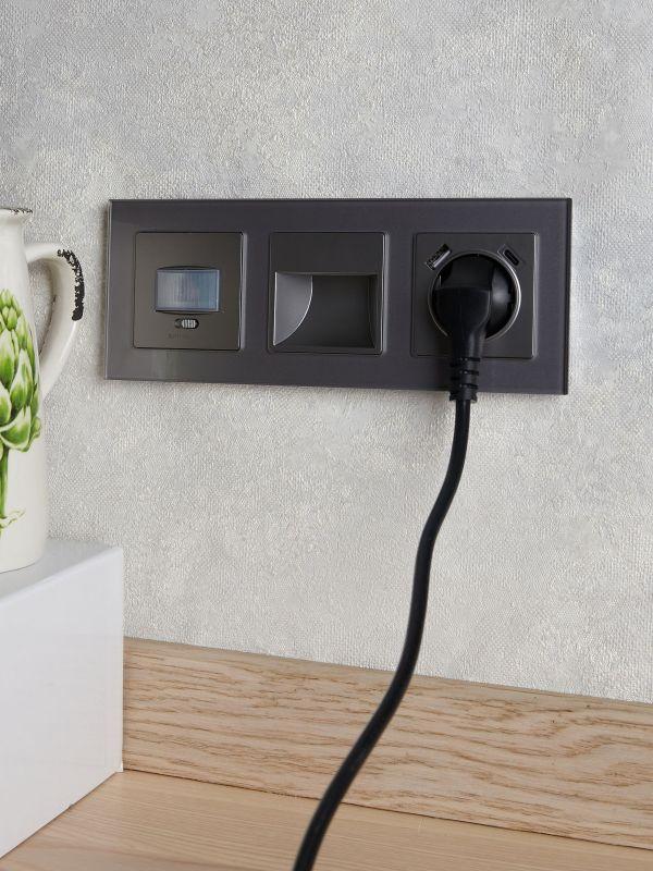 Рамка 3-м BRITE РУ-3-2-БрСе стекло сер. IEK BR-M32-G-K03