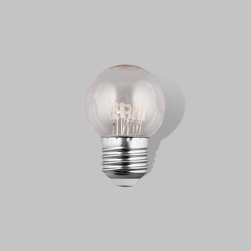 Лампа светодиодная 1Вт шар d45 6LED прозрачная тепл. бел. E27 эффект лампы накаливания Neon-Night 405-126