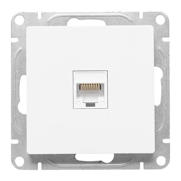 Розетка компьютерная СП Эпика RJ45 кат.5 механизм бел. EKF UP1-SOW-RJ45-5