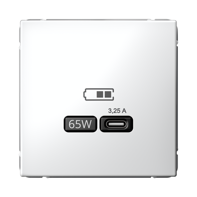 Розетка USB ArtGallery тип C 65Вт QC PD высокоскор. ЗУ механизм бел. SE GAL000127