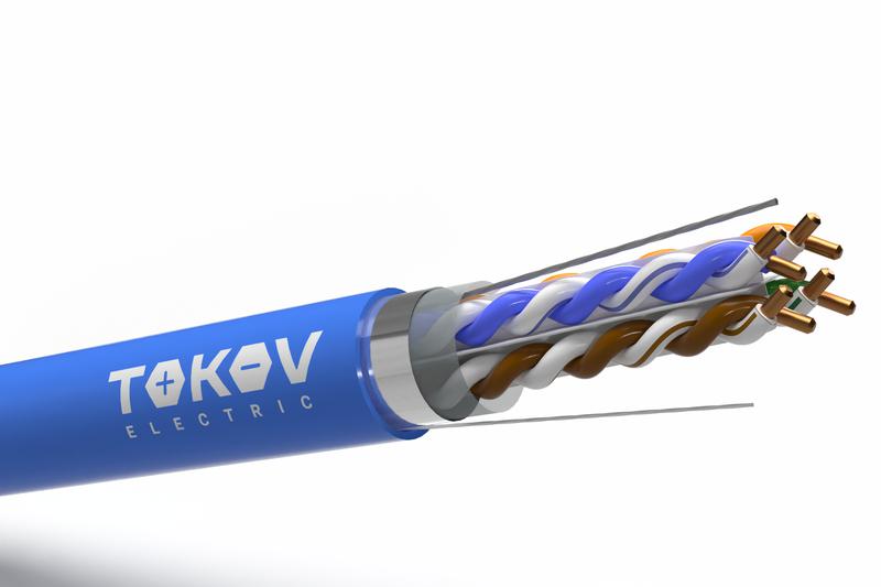 Кабель витая пара F/UTP 4х2х23AWG (0.57мм) кат.6 PVC TOKOV PRO Fluke tested (м) TOKOV ELECTRIC TKP-C08-F/UTP-42-6-305