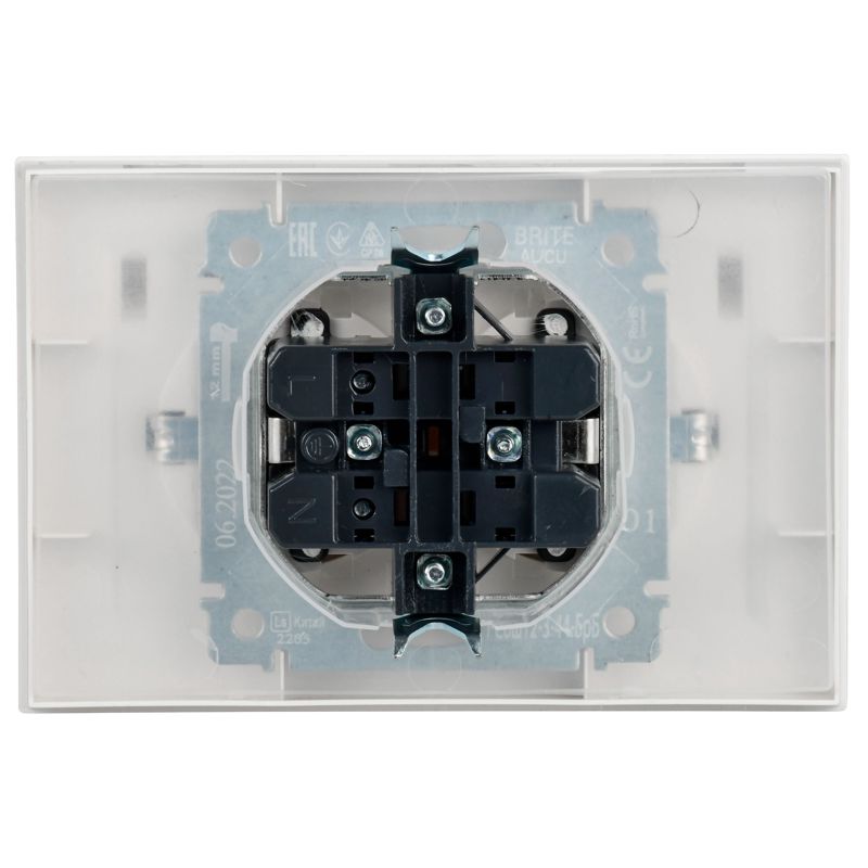 Розетка 2-м СП BRITE РСбш12-3-44-БрБ 16А в сборе IP44 с крышкой бел. IEK BR-R26-16-44-K01-F