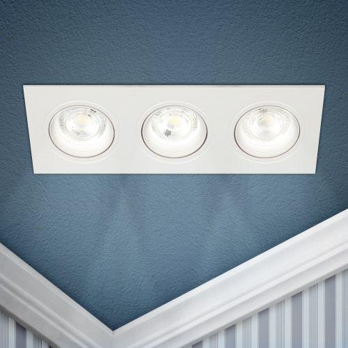 Светильник встраиваемый декоративный KL92-3 WH MR16/GU5.3 бел. пластик. Эра Б0054376