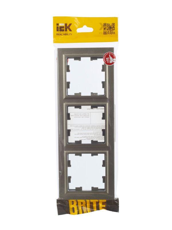 Рамка 3-м BRITE РУ-3-БрШ шампань IEK BR-M32-K37