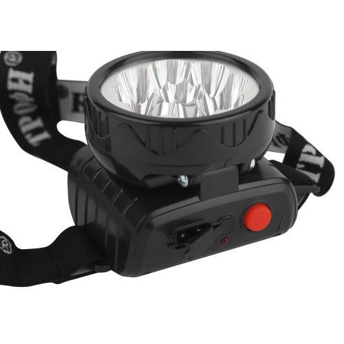 Фонарь аккумуляторный налобный TG9 9LED аккум. 4В 0.9А.ч ЗУ 220В (картон. упак.) Трофи C0045557